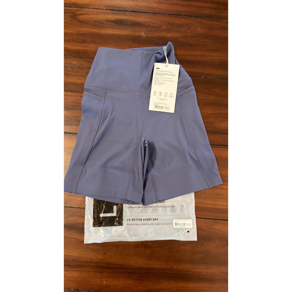 LSKD Elixir Ultra High Rise 6 in Short Pockets Night Shadow Purple XS NWT NEW